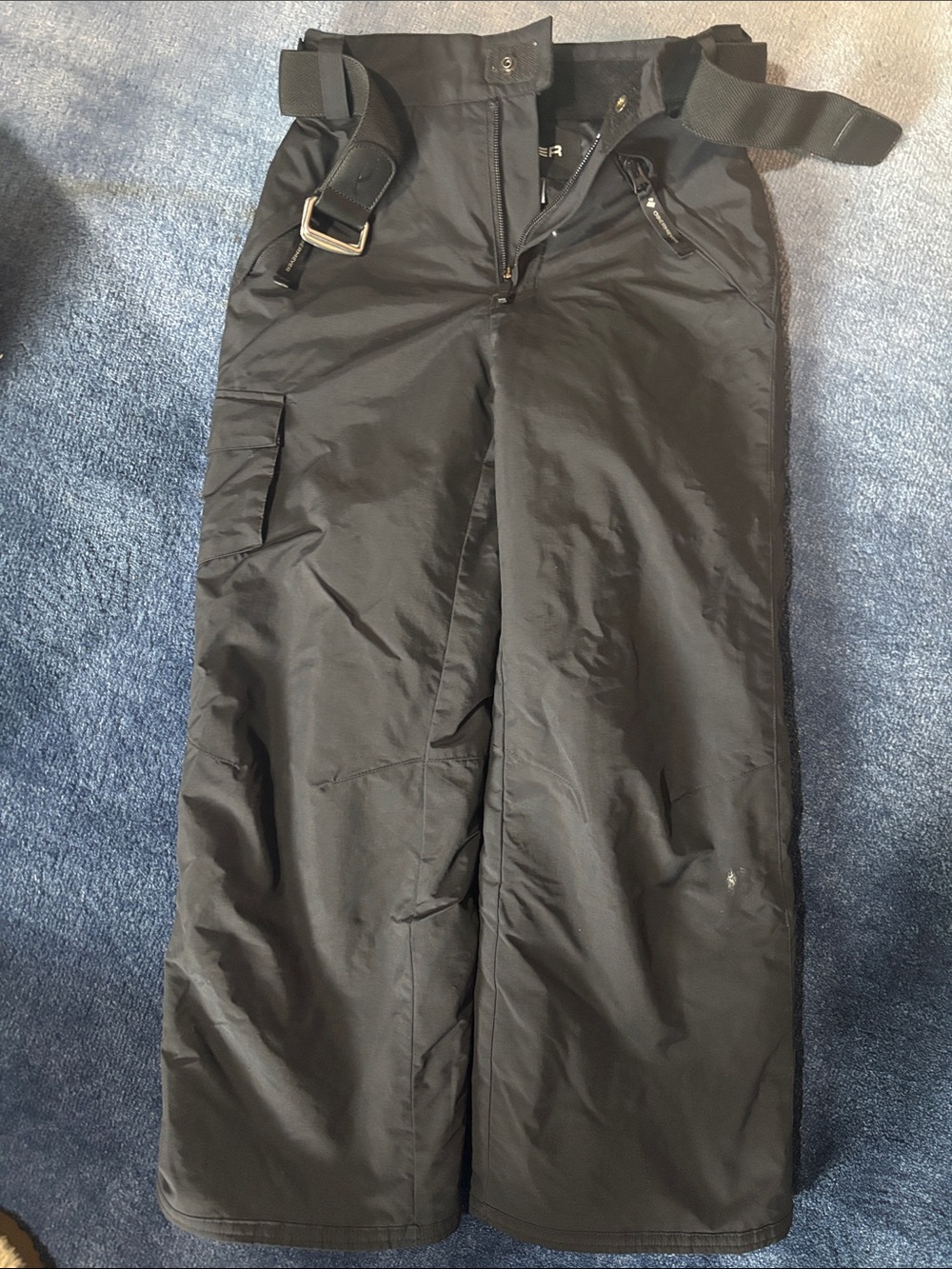 Kids Obermeyer size small Black Insulated Snow Pants with Adjustable Belt